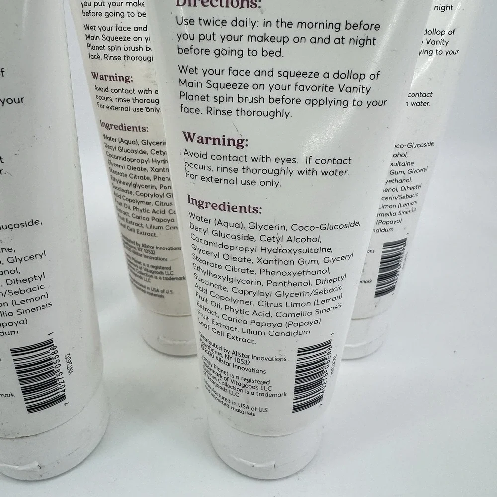 5 X Vanity Planet Main Squeeze Cleanser 4oz Lot 5 Daily Cream Face Wash NOS USA